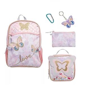 Unbranded Girls 5-Piece Butterfly Backpack Set Unbranded NWT